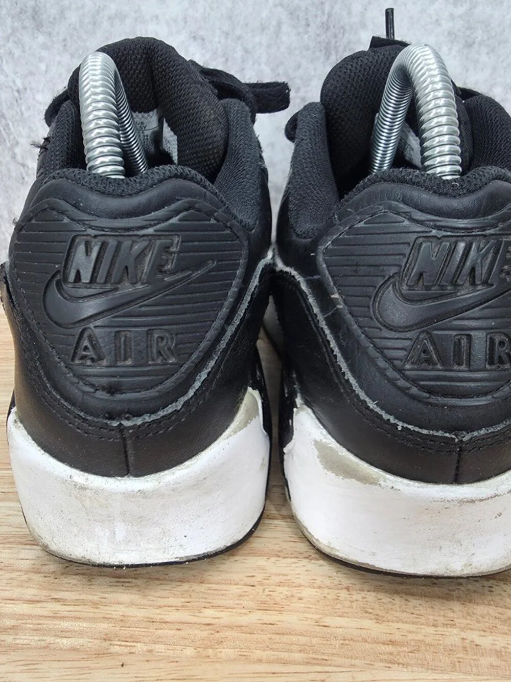Nike Air Max 90 Shoes Boy's 6.5Y LTR Black White